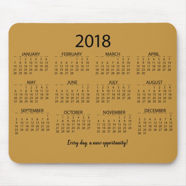 Kalender 2018 musmatta (Framsidan)