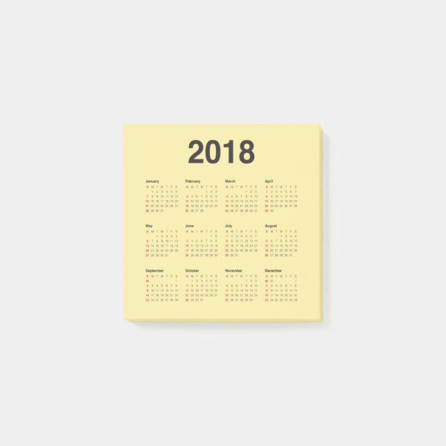 Kalender 2018 post-it block (Framsida)