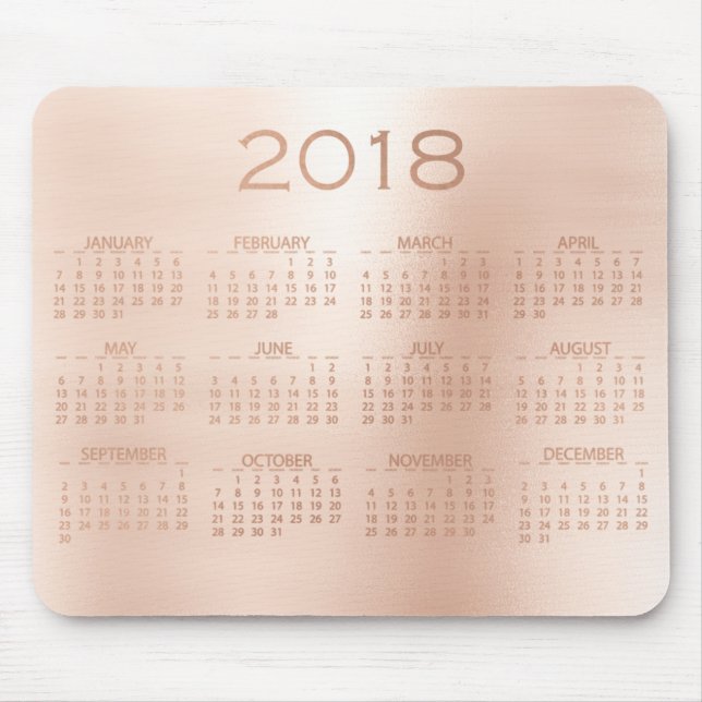 Kalender 2018 Ro Metallic  Guld Musmatta (Framsidan)