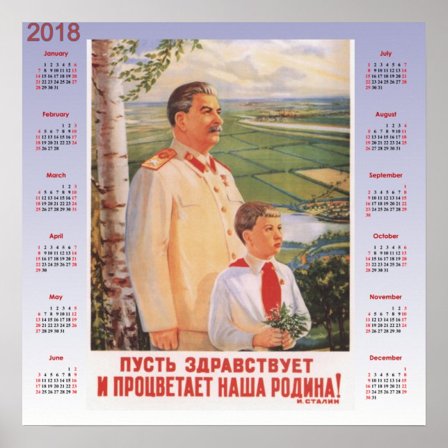 Kalender 2018 Sovjetunionen poster 1949 (Framsidan)