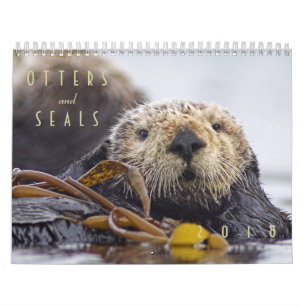Kalender 2018 vägg - djurliv för havsutter- och