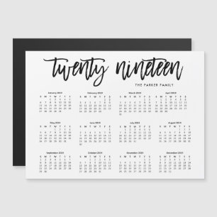 Kalender 2019 Modern magnetkort för typografi Magnetisk Inbjudningskort