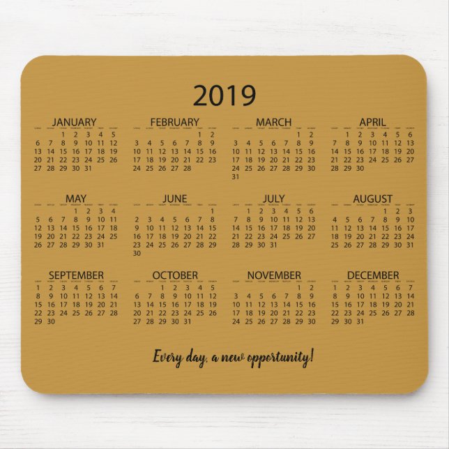 Kalender 2019 musmatta (Framsidan)