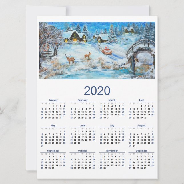 Kalender 2020 julkort (Framsida)