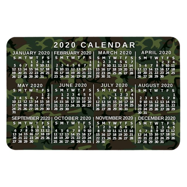 Kalender 2020 (se beskrivning för ny version) magnet (Horisontell)