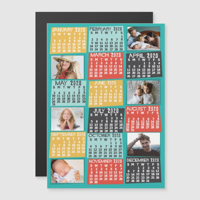 Kalender 2020 (se beskrivning för ny version) magnetisk inbjudningskort (Fram/baksida)