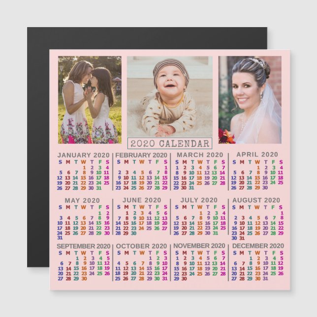 Kalender 2020 (se beskrivning för ny version) magnetisk inbjudningskort (Fram/baksida)