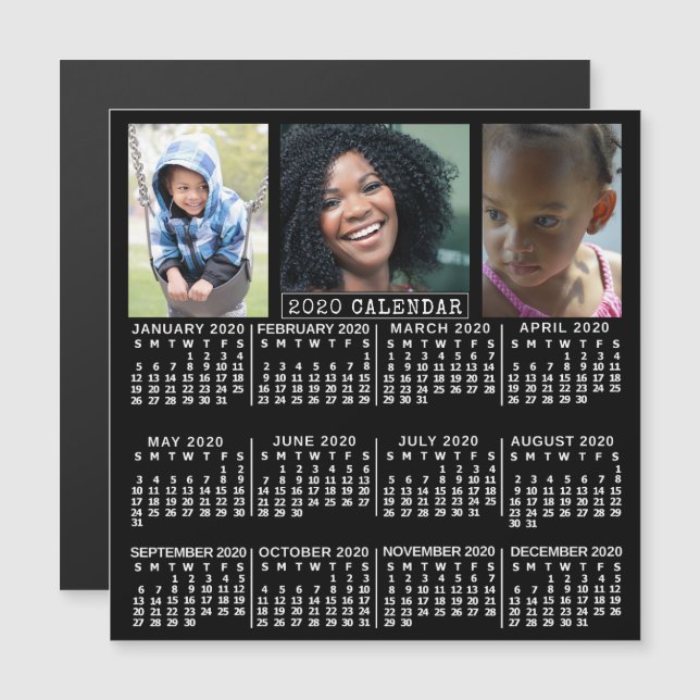 Kalender 2020 (se beskrivning för ny version) magnetisk inbjudningskort (Fram/baksida)