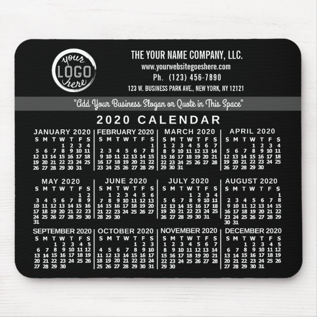 Kalender 2020 (se beskrivning för ny version) musmatta (Framsidan)