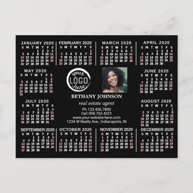 Kalender 2020 (se beskrivning för ny version) vykort (Framsida)