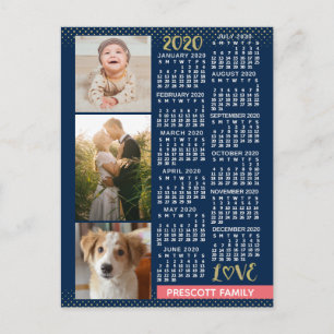 Kalender 2020 (se beskrivning för ny version) vykort