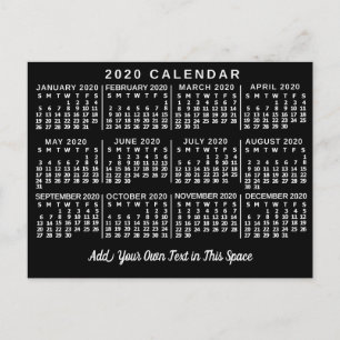 Kalender 2020 (se beskrivning för ny version) vykort
