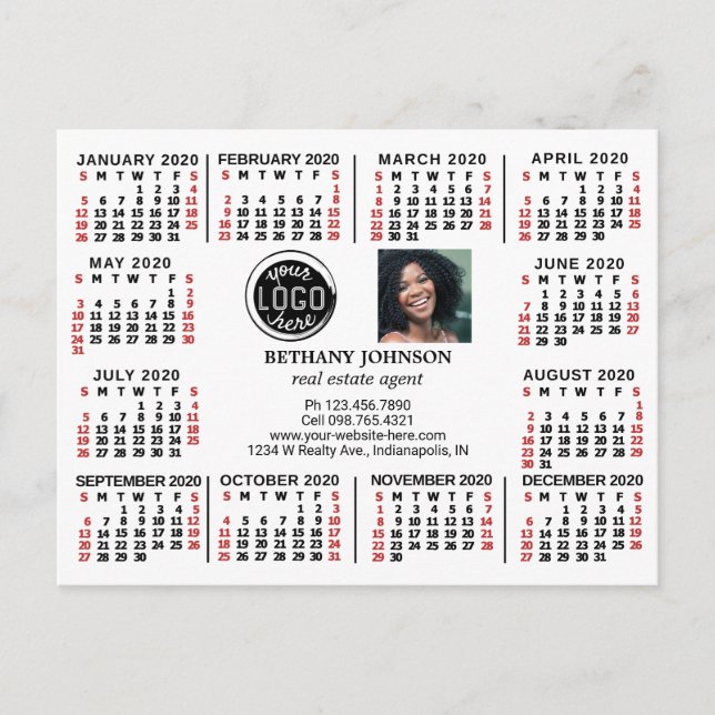 Kalender 2020 (se beskrivning för ny version) vykort (Framsida)