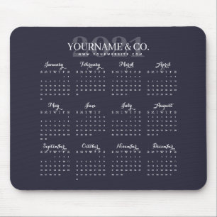Kalender 2021 Business Namn Navy Grått Musmatta