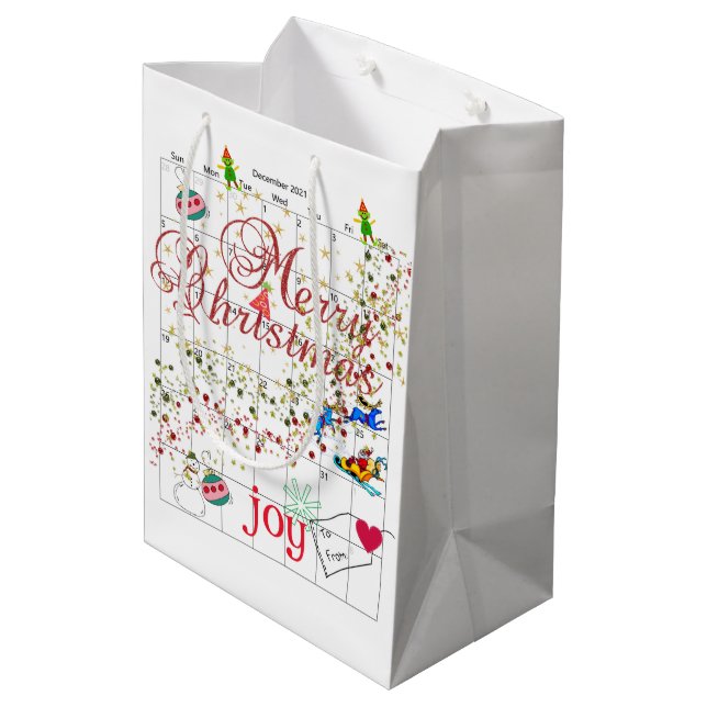 Kalender 2021 God jul Santa Gift Bags (Baksidan Vinklad)