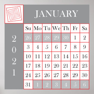 kalender 2021 januari poster