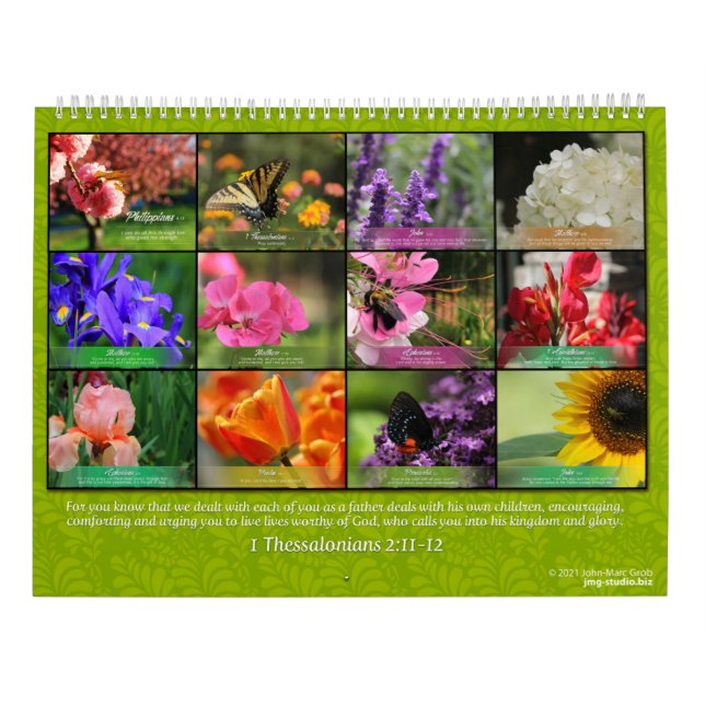 Kalender 2021 med bibelverser (Baksida)