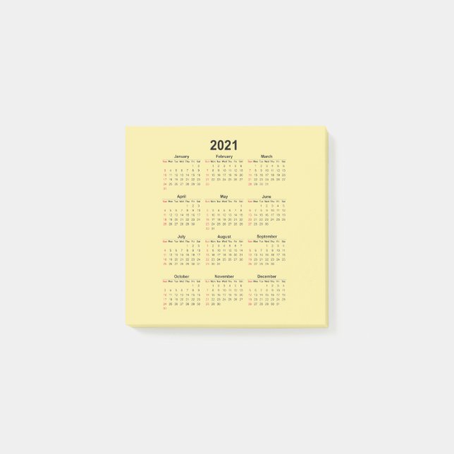 Kalender 2021 post-it block (Framsida)