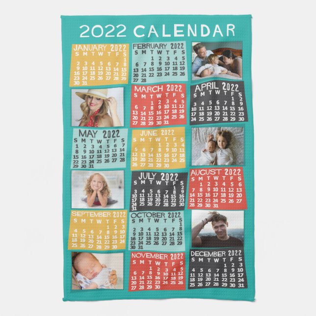 Kalender 2022 (se beskrivning för ny version) kökshandduk (Vertikal)