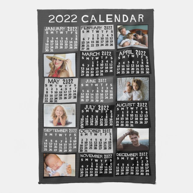 Kalender 2022 (se beskrivning för ny version) kökshandduk (Vertikal)