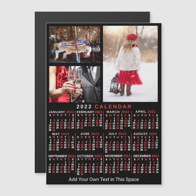 Kalender 2022 (se beskrivning för ny version) magnetisk inbjudningskort (Fram/baksida)