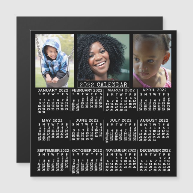 Kalender 2022 (se beskrivning för ny version) magnetisk inbjudningskort (Fram/baksida)