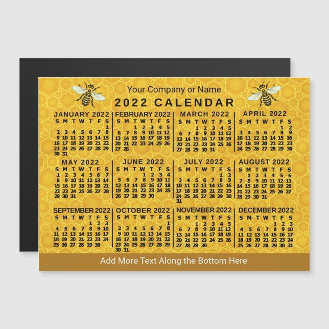 Kalender 2022 (se beskrivning för ny version) magnetisk inbjudningskort (Fram/baksida)