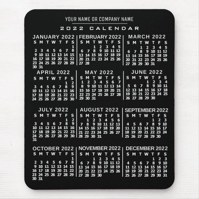 Kalender 2022 (se beskrivning för ny version) musmatta (Framsidan)
