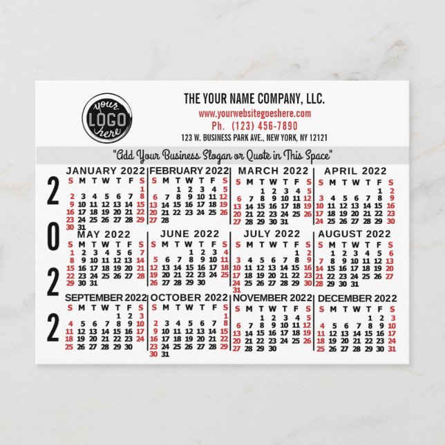 Kalender 2022 (se beskrivning för ny version) vykort (Framsida)