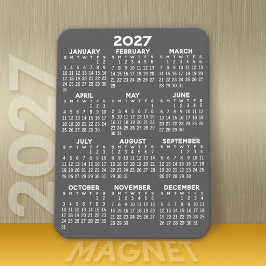 Kalender 2023 - Basic Grått Mini Calendar Magnet