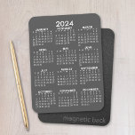 Kalender 2023 - Basic Grått Mini Calendar Magnet<br><div class="desc">Grått och Vit - En minimal,  grundläggande 12-månaderskalender med solid bakgrund av färg. Ett standardutseende för ditt hemkontor eller skolskåp.</div>