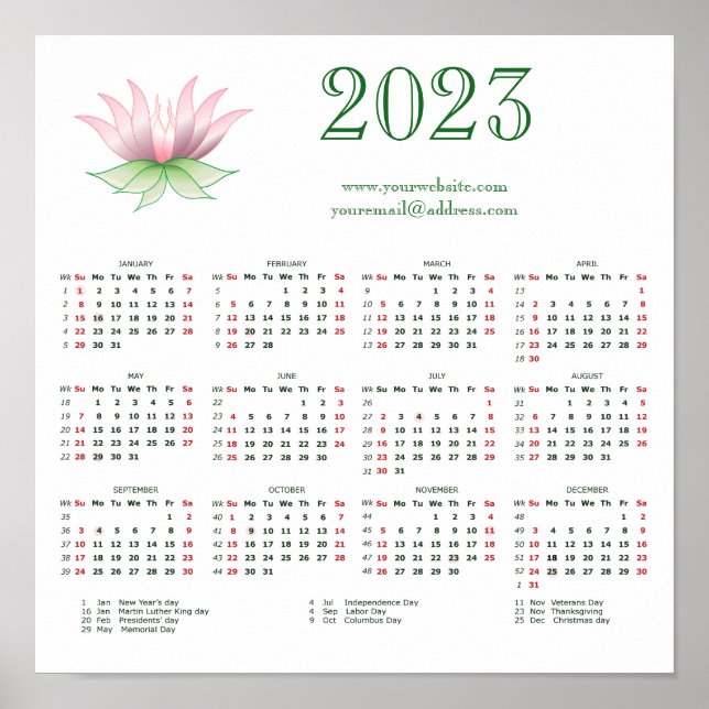 Kalender 2023 för företag poster (Framsidan)