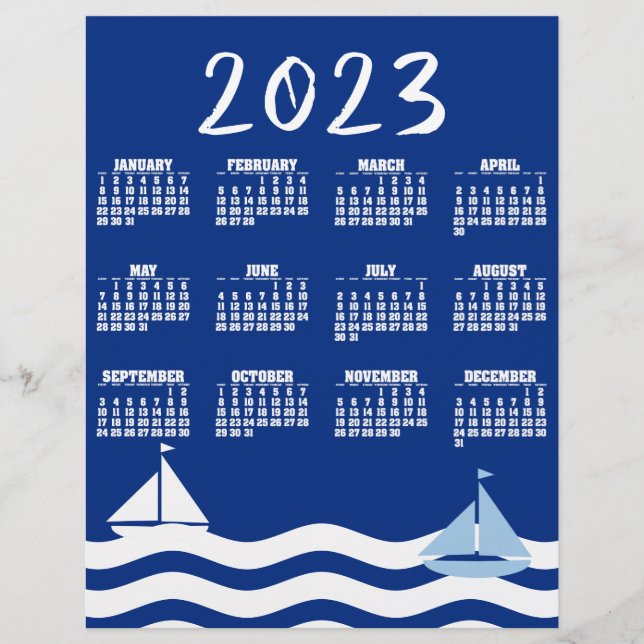 Kalender 2023 för segelbåtsdagen reklamblad (Framsidan)
