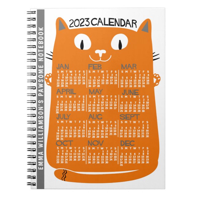 Kalender 2023 (se beskrivning för ny version) anteckningsbok (Framsidan)