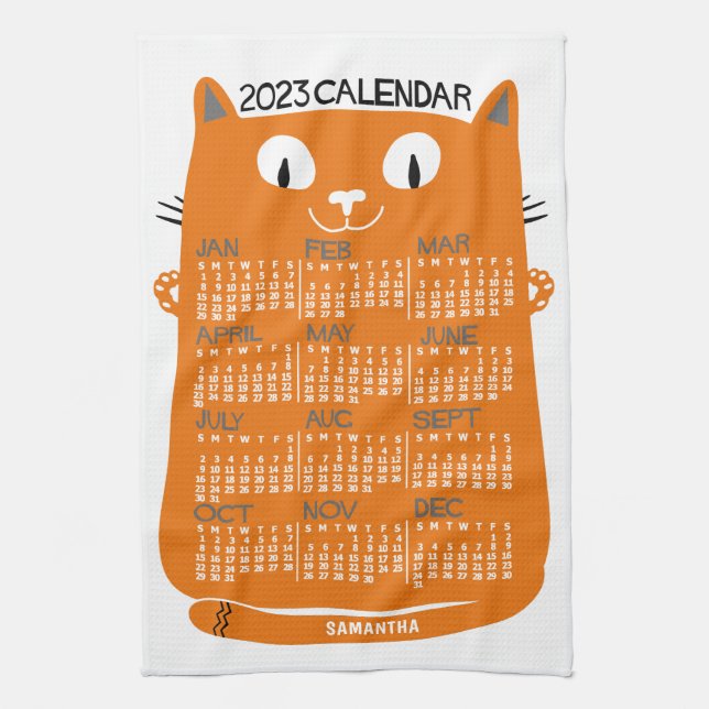 Kalender 2023 (se beskrivning för ny version) kökshandduk (Vertikal)