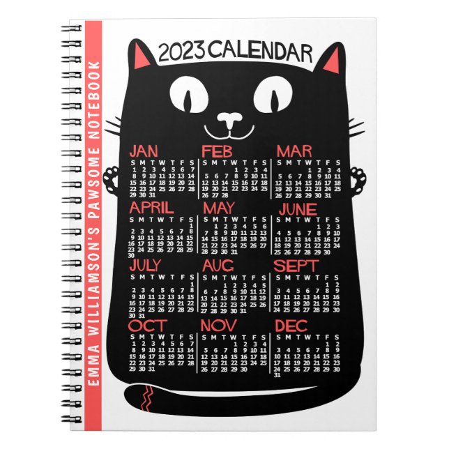 Kalender 2023 (se beskrivning för nyaste version) anteckningsbok (Framsidan)
