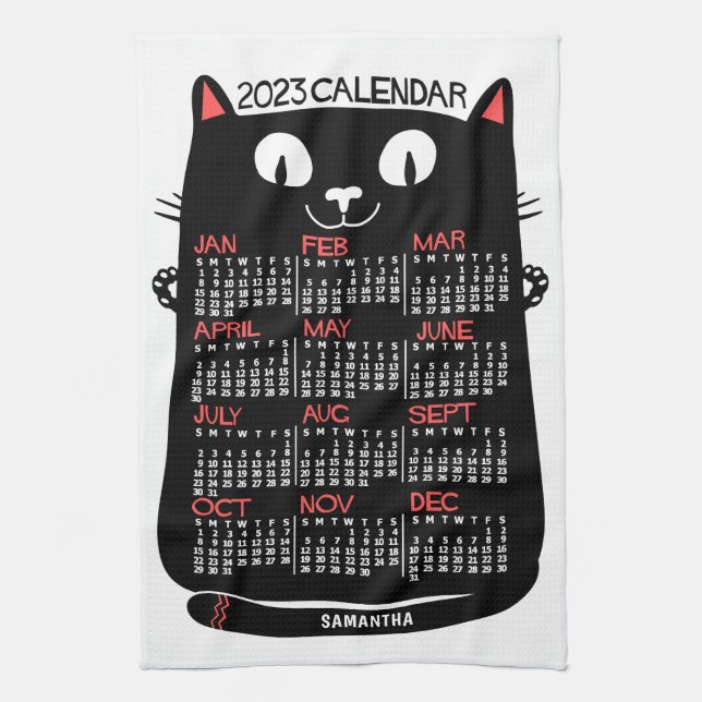 Kalender 2023 (se beskrivning för nyaste version) kökshandduk (Vertikal)