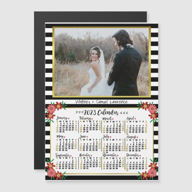 Kalender 2023 (se beskrivning för nyaste version) magnetisk inbjudningskort (Fram/baksida)