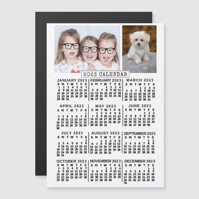 Kalender 2023 (se beskrivning för nyaste version) magnetisk inbjudningskort (Fram/baksida)