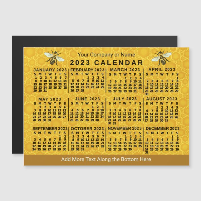 Kalender 2023 (se beskrivning för nyaste version) magnetisk inbjudningskort (Fram/baksida)