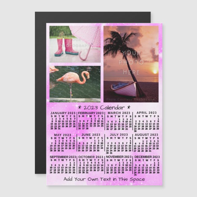 Kalender 2023 (se beskrivning för nyaste version) magnetisk inbjudningskort (Fram/baksida)