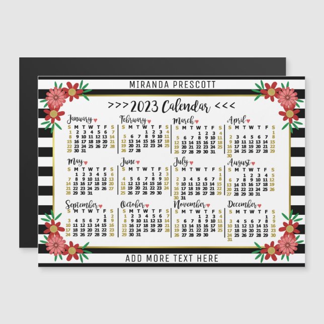 Kalender 2023 (se beskrivning för nyaste version) magnetisk inbjudningskort (Fram/baksida)