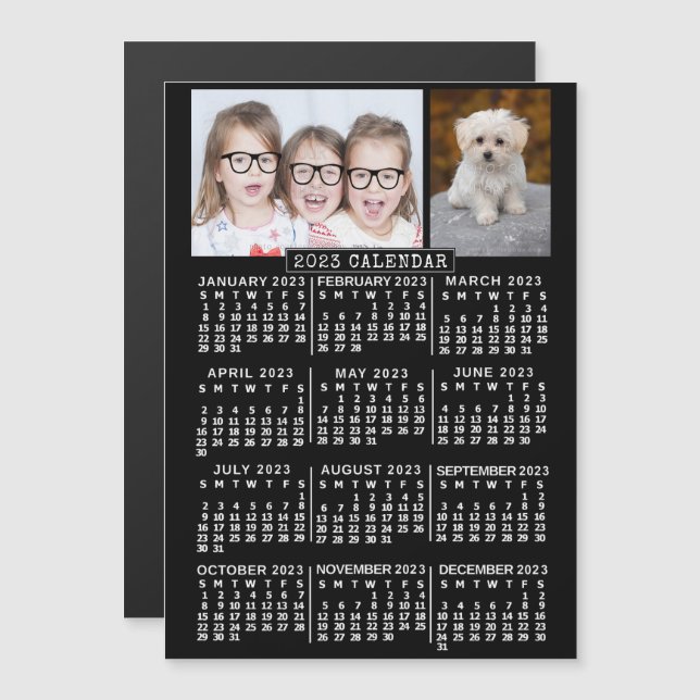 Kalender 2023 (se beskrivning för nyaste version) magnetisk inbjudningskort (Fram/baksida)