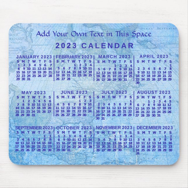 Kalender 2023 (se beskrivning för nyaste version) musmatta (Framsidan)
