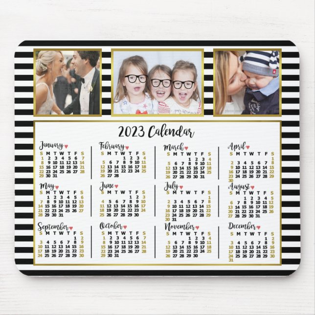 Kalender 2023 (se beskrivning för nyaste version) musmatta (Framsidan)