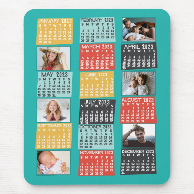 Kalender 2023 (se beskrivning för nyaste version) musmatta (Framsidan)