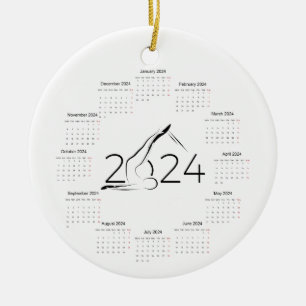 Kalender 2024 för Pilatinstruktör Julgransprydnad Keramik