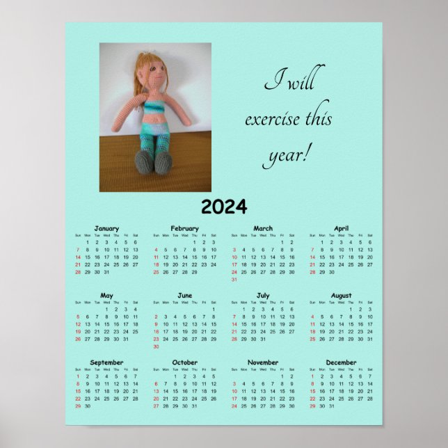 Kalender - 2024 Träningslöfte Affisch (Framsidan)