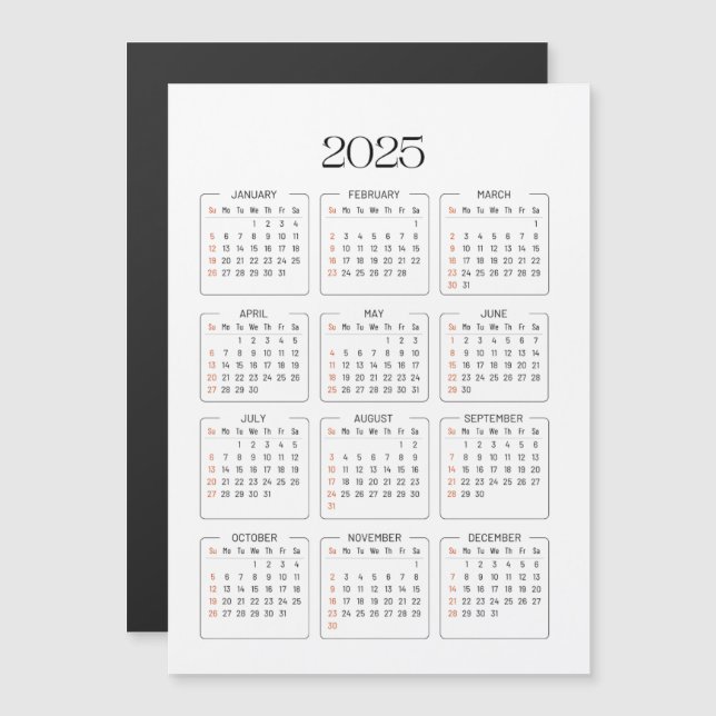 Kalender 2025 (Fram/baksida)