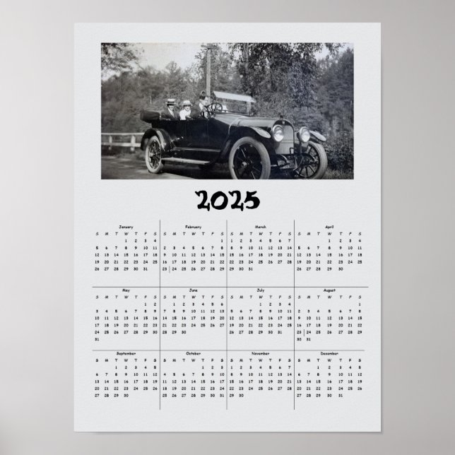 Kalender - 2025 Antique Automobile Poster (Framsidan)